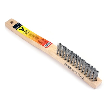 Forney Scratch Brush, V-Groove, Stainless, 3 X 19 Rows 70523